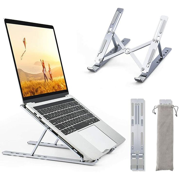 6 Angles Adjustable Aluminum Ergonomic Foldable Portable Tabletop Laptop/Desktop Riser Stand Holder™