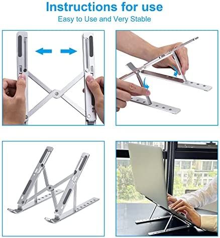 6 Angles Adjustable Aluminum Ergonomic Foldable Portable Tabletop Laptop/Desktop Riser Stand Holder™